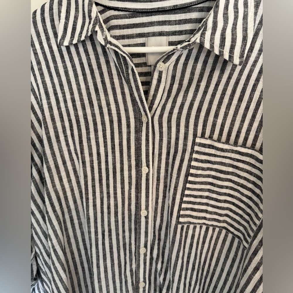 NEW Anthropologie NWOT Maeve The Bennet Buttondown Shirt: Linen Addition, XL - Picture 2 of 6